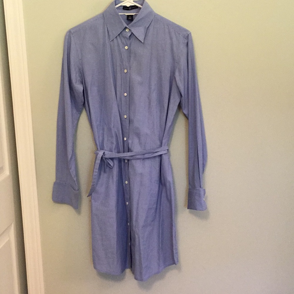 Classic tie waist shirt dress
